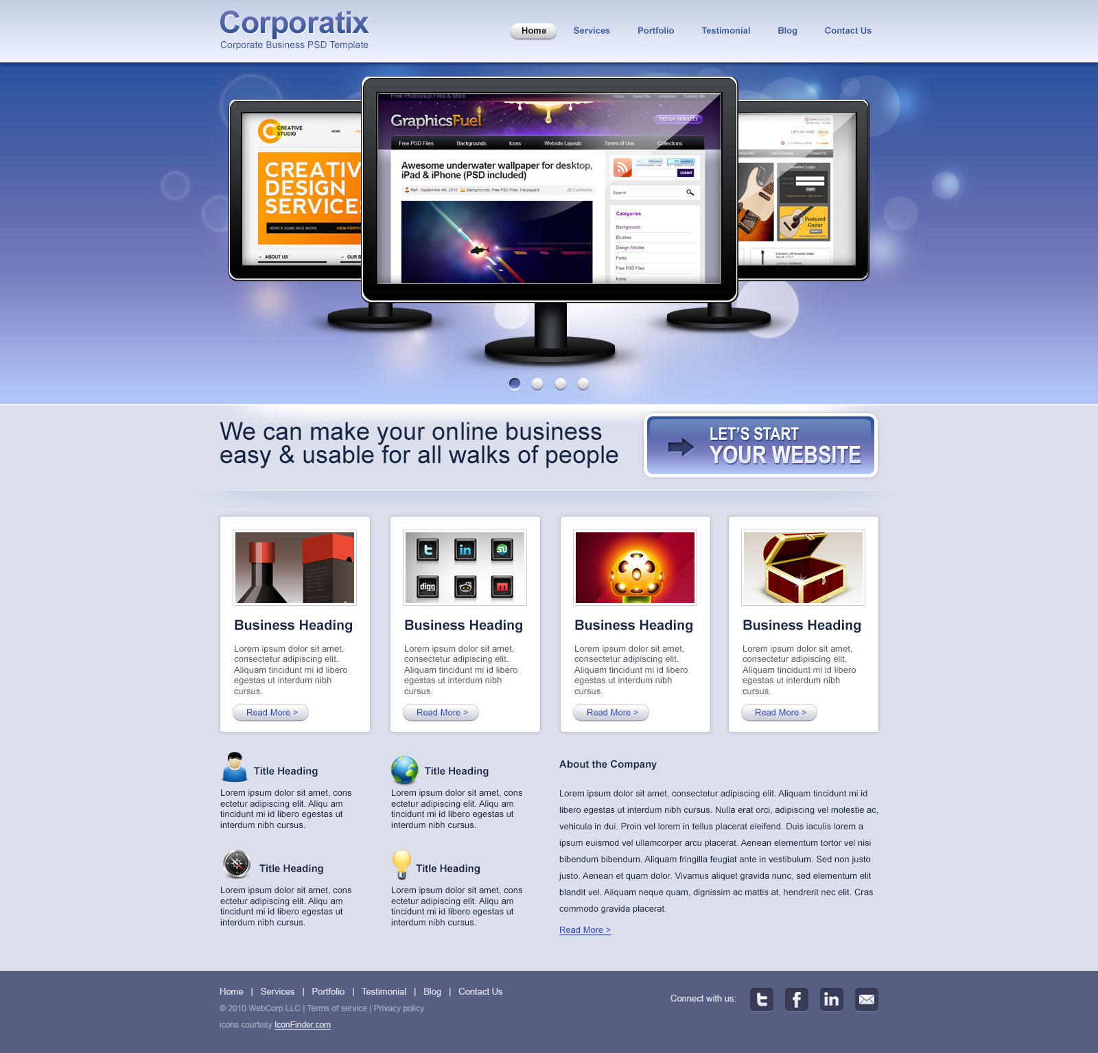 Верстка сайта «corporatix»