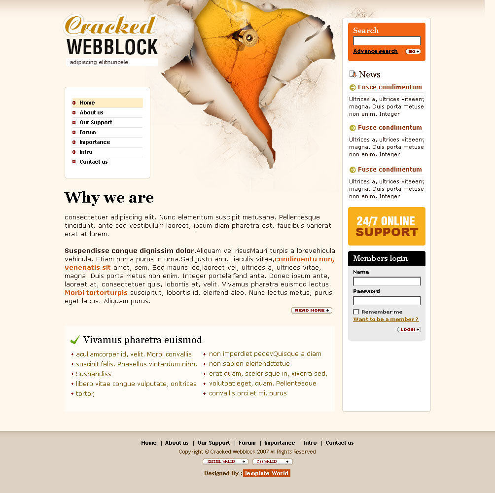 Верстка сайта «Cracked webblog»
